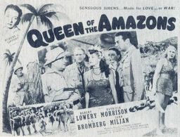 J. Edward Bromberg, Robert Lowery, John Miljan, Patricia Morison, and Amira Moustafa in Queen of the Amazons (1947)