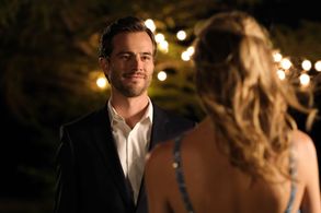 Tori Anderson and Kristopher Turner in You May Kiss the Bridesmaid (2021)