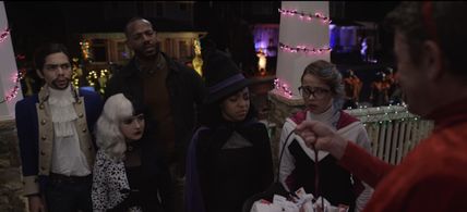 Marlon Wayans, John Michael Higgins, Holly J. Barrett, Myles Perez, Priah Ferguson, and Abi Monterey in The Curse of Bri