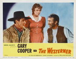 Gary Cooper, Walter Brennan, and Doris Davenport in The Westerner (1940)