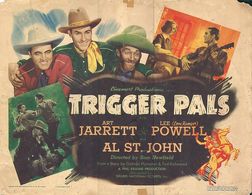 Ted Adams, Stanley Blystone, Dorothy Fay, Arthur Jarrett, Lee Powell, and Al St. John in Trigger Pals (1939)