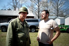 Matthew Avant on the set of the documentary 