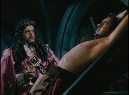 Tyrone Power and Fortunio Bonanova in The Black Swan (1942)