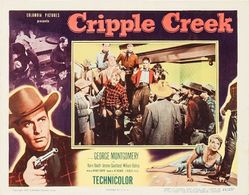 William Bishop, Karin Booth, Jerome Courtland, George Montgomery, and Don Porter in Cripple Creek (1952)