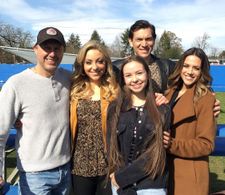 On the set of Soccer Mom Madam with Director Kevin Fair, Leah Gibson, Matty Finochio & Jann Kramer