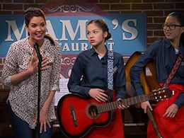 Tessie Santiago, Madison Hu, and Olivia Rodrigo in Bizaardvark (2016)