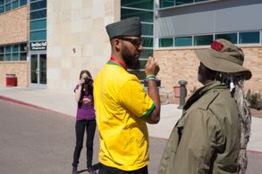 Justice working with his father and actor Jeronimo Whitaker, on the set of Trauma Cycle.33