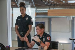 Rob Lowe and Gina Torres in 9-1-1: Lone Star (2020)