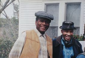 On the set while filming 