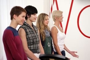 Lio Tipton, Samantha Potter, Marjorie Conrad, and Brittany 'McKey' Sullivan in America's Next Top Model (2003)