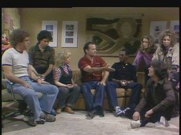 Bill Murray, Eddie Murphy, Denny Dillon, Gilbert Gottfried, Gail Matthius, Joe Piscopo, Ann Risley, and Charles Rocket i