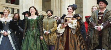 Rebecca Gethings as Queen Eleanor in 'The Serpent Queen' with Ludivine Sagnier, Liv Hill, Colm Meany and Adam Garcia