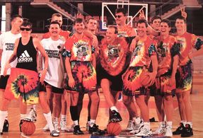 Vladas Garastas, Zydrunas Ilgauskas, Sergejus Jovaisa, Rimas Kurtinaitis, Sarunas Marciulionis, Arvydas Sabonis, and Jon