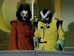 Michael Hawes and Nancy Marshall in Far Out Space Nuts (1975)