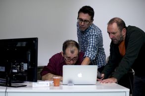 Shooting TV series pilot with Luis Sánchez-Gijón and Javier Suárez