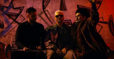 Richard Wagner, Malcolm McDowell, and Corey Feldman in Corbin Nash