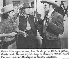 Stanley Blystone, Martha Hyer, Richard Martin, and Monte Montague in Rustlers (1949)