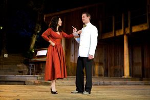 Lucia Marano as Anna Magnani and Tad Coughenour as Tennessee Williams in ROMAN NIGHTS, written by Franco D'Alessandro an