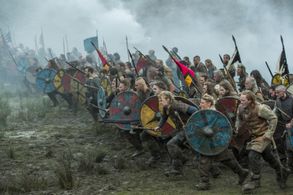 Jasper Pääkkönen, Lisa Duggan, Alexander Ludwig, Jordan Patrick Smith, Marco Ilsø, and Linnéa Lindström in Vikings (2013