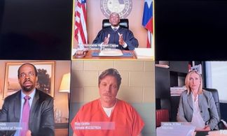 (L to R) Still of William Lee Houston, Arnell Powell, Brian Letscher, and Analeis Lorig on the set of 9-1-1 Lone Star.