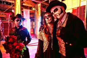 Lucha Underground. Entourage for Mil Muertes. El Rey Network with Cheryl Dent & Eros Mendoza