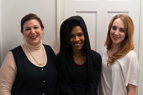 Carol Ann DeMarco as strong and disturbed Mom, with director Morgen Whiteman