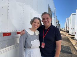 Norma Jean and Her Hairdresser Gary Martori on the set of “Killers of the Flower Moon”