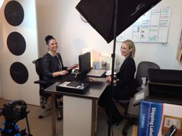 Carly Thomas Smith & Melissa Dixon on the set of 