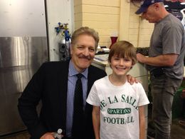 With Clancy Brown while shooting 