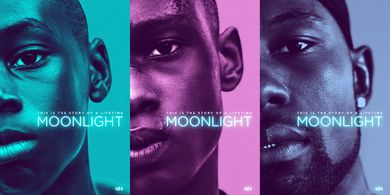 Trevante Rhodes, Ashton Sanders, and Alex R. Hibbert in Moonlight (2016)