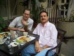 Tommy sitting with Fred Toye