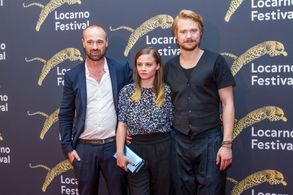 Jasna Fritzi Bauer, Dominik Locher, and Sven Schelker at an event for Goliath (2017)