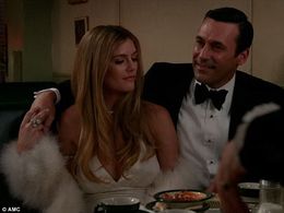 Maliabeth Johnson and Jon Hamm in season 7 of MAD MEN