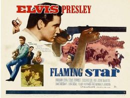 Elvis Presley, Barbara Eden, Steve Forrest, and Dolores del Rio in Flaming Star (1960)