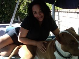 Andree' Honore' and Diesel Dog. https://about.me/dreelamb