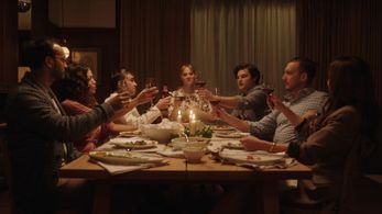 Sophia Bush, Michael Waller, Scott Michael Foster, Deborah Ann Woll, Arjun Gupta, Kevin Bigley, and Ciara Renée in Debor