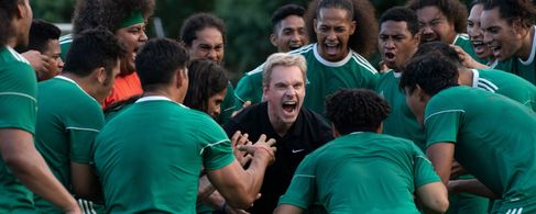 Michael Fassbender and Lehi Makisi Falepapalangi in Next Goal Wins (2023)