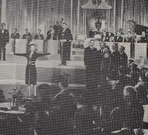 Dale Evans, Jan Garber, Wendell Niles, Al Pearce, and Jan Garber's Orchestra in Here Comes Elmer (1943)