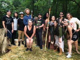 Eric Henderson, P.K. Simone, Jisaura Cardinale, Danene Montella, Gavin Velez, and Brandon J. Somerville in Age of Stone 