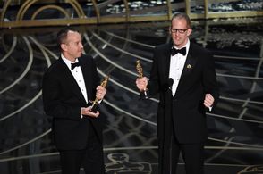 Pete Docter and Jonas Rivera at an event for The Oscars (2016)