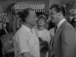 Roger Moore, Jan Holden, and Cec Linder in The Saint (1962)