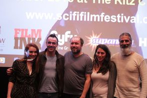 Actors from Science Fiction Volume 1: The Osiris Child, Paul Winchester, Harry Pavlidas & producer Sidonie Abbene, Dov K