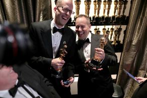 Pete Docter and Jonas Rivera at an event for The Oscars (2016)