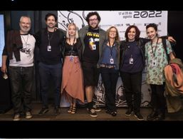 Sylvia Caminer and Dani Barker with their film Follow Her at the Macarbro Film Festival