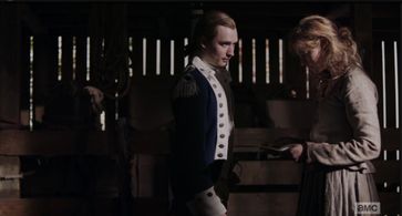 Seth Numrich and Elizabeth Blackmore in TURN: Washington's Spies (2014)