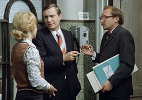 Oleg Basilashvili, Andrey Myagkov, and Svetlana Nemolyaeva in Office Romance (1977)