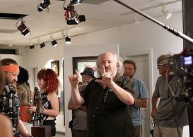 Shooting art gallery scene on feature film 