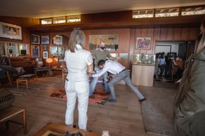 Two Dresses stunt rehearsals