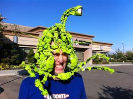 On set with a prop from my film Brick MADNESS