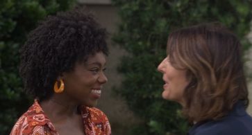 Emani White and Gina Bellman in Leverage: Redemption